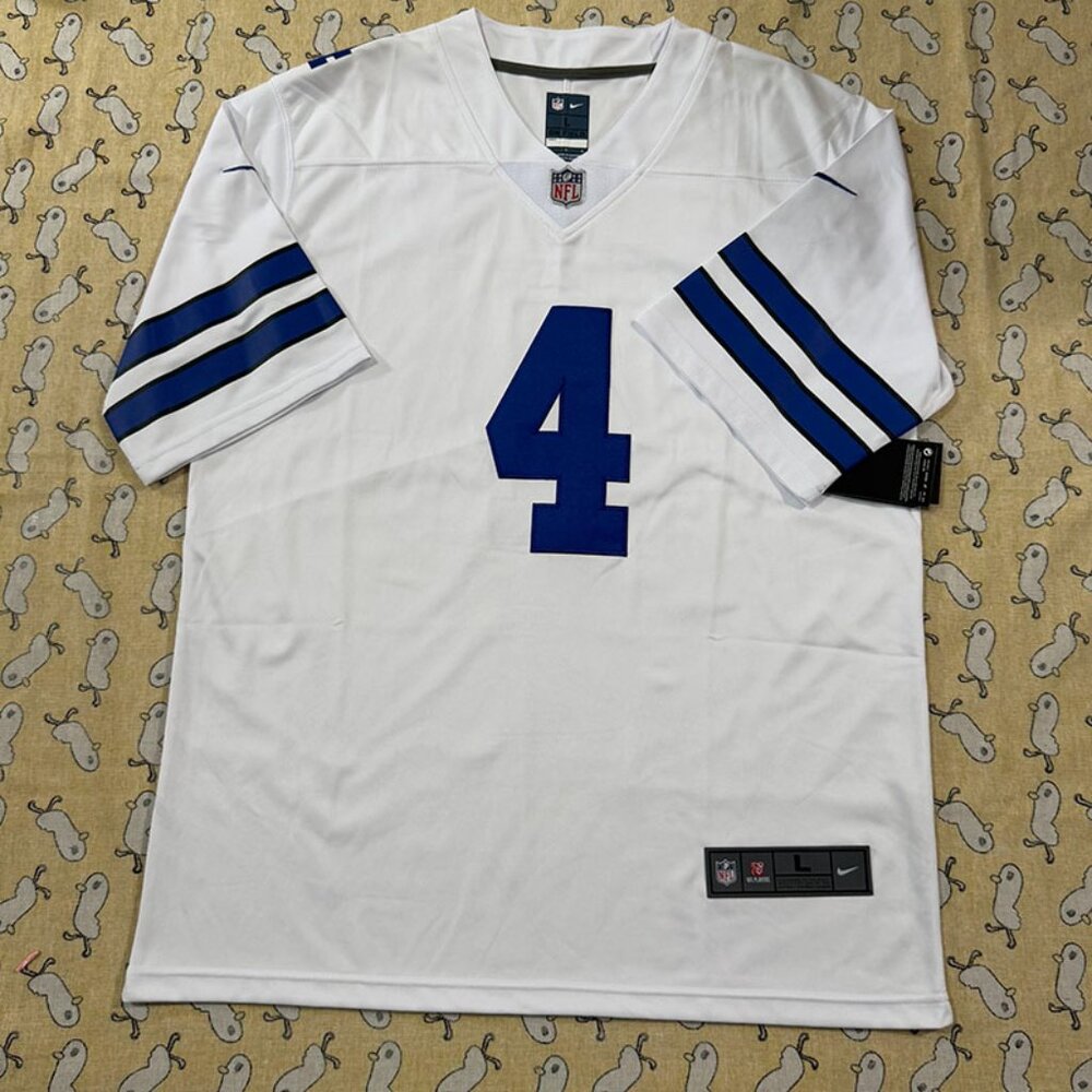 Dallas Cowboys Nfl White Jersey #4 Prescott